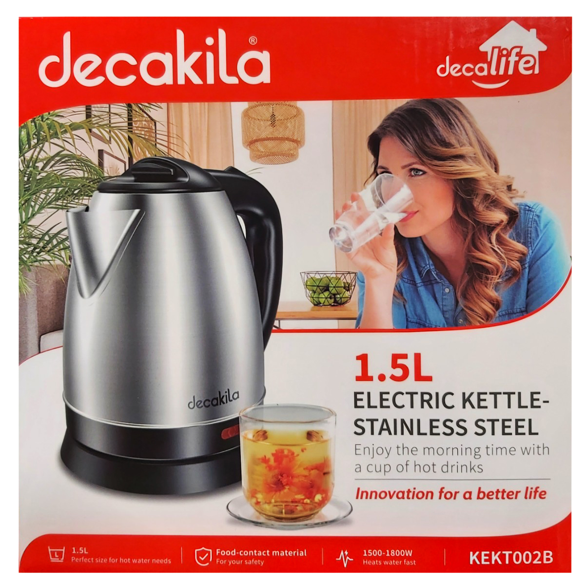 DECAKILA FIERBATOR APA INOX 1800W 1.5L KEKT002B