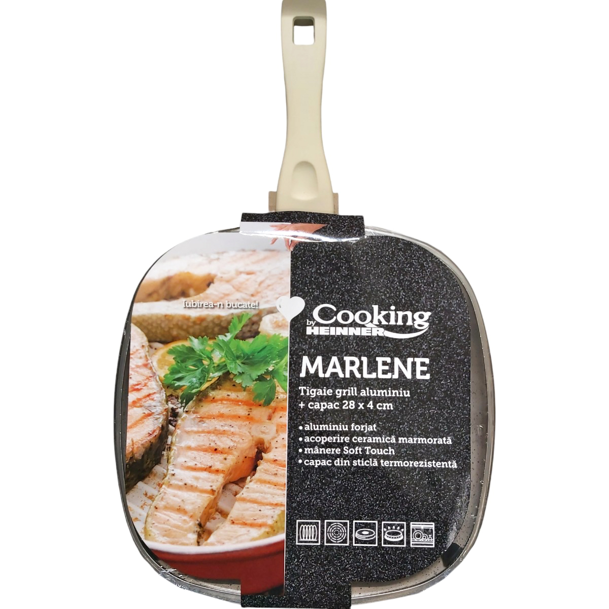 COOKING BY HEINNER TIGAIE GRILL ALUMINIU+CAPAC MARLENE 28X4CM HR-BET-GR001