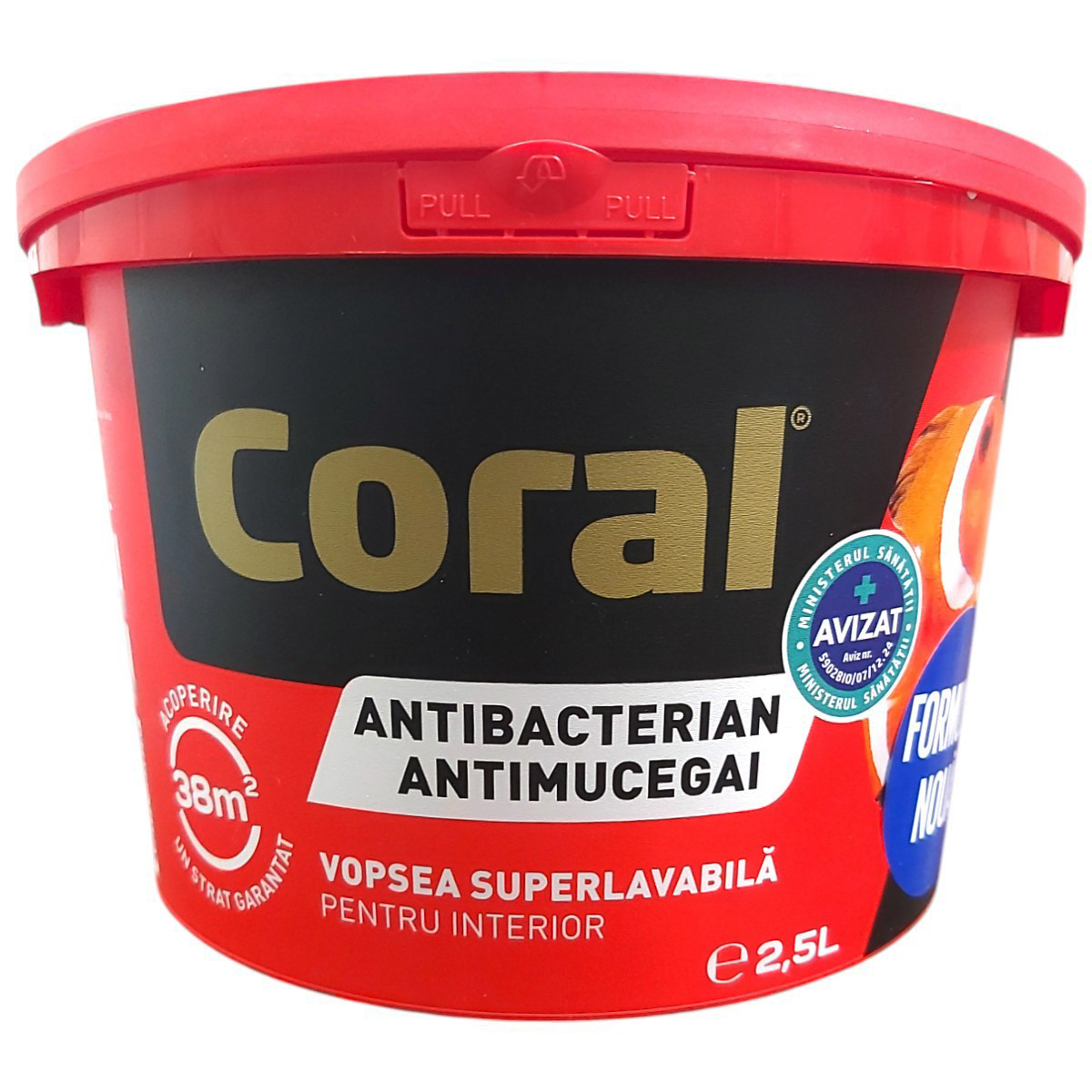CORAL VOPSEA SUPERLAVABILA INTERIOR ANTIMUCEGAI/ANTIBACTERIAN 2.5L