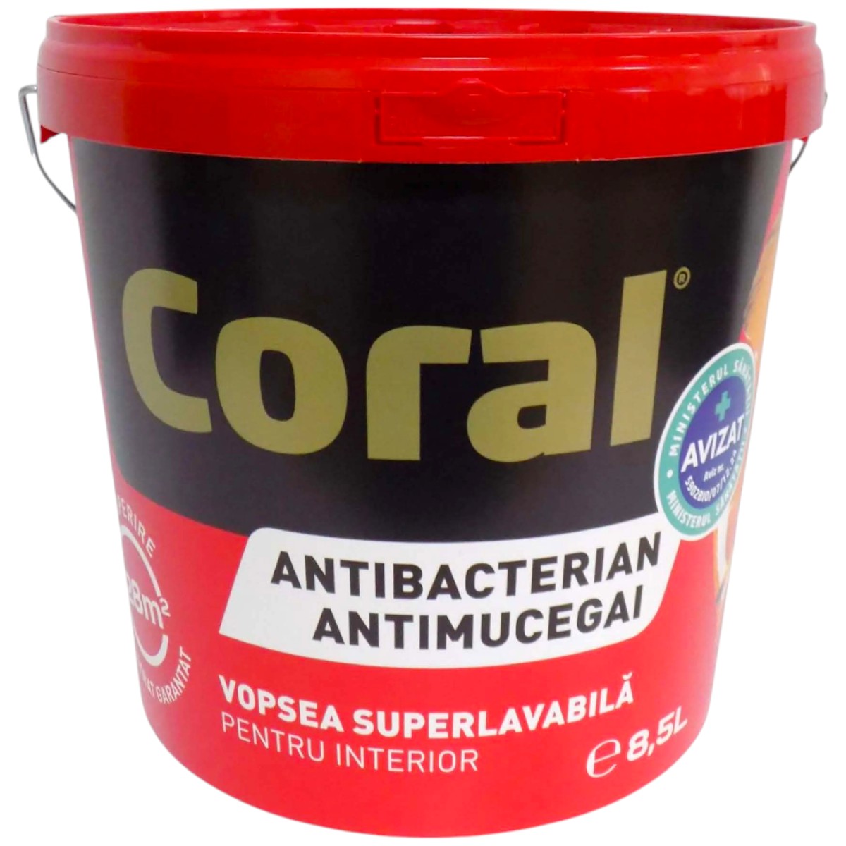 CORAL VOPSEA SUPERLAVABILA INTERIOR ANTIMUCEGAI/ANTIBACTERIAN 8.5L