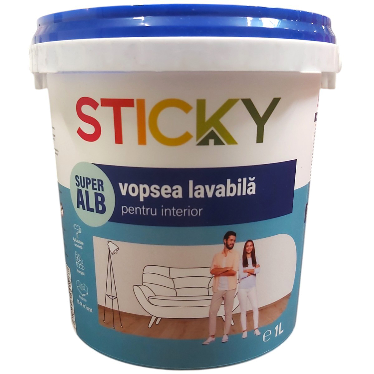 STICKY VOPSEA LAVABILA INTERIOR ALB 1L