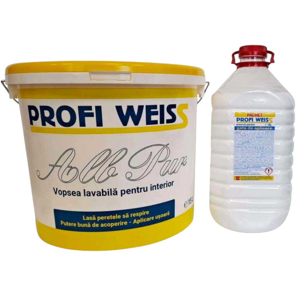 PROFI WEISS VOPSEA LAVABILA INTERIOR 15L+AMORSA 4L