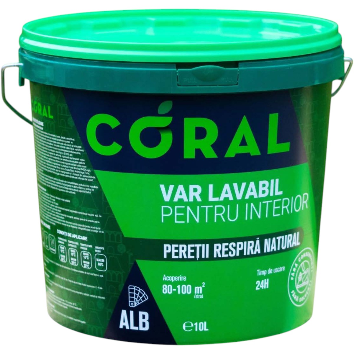 CORAL VAR LAVABIL INTERIOR ALB 10L
