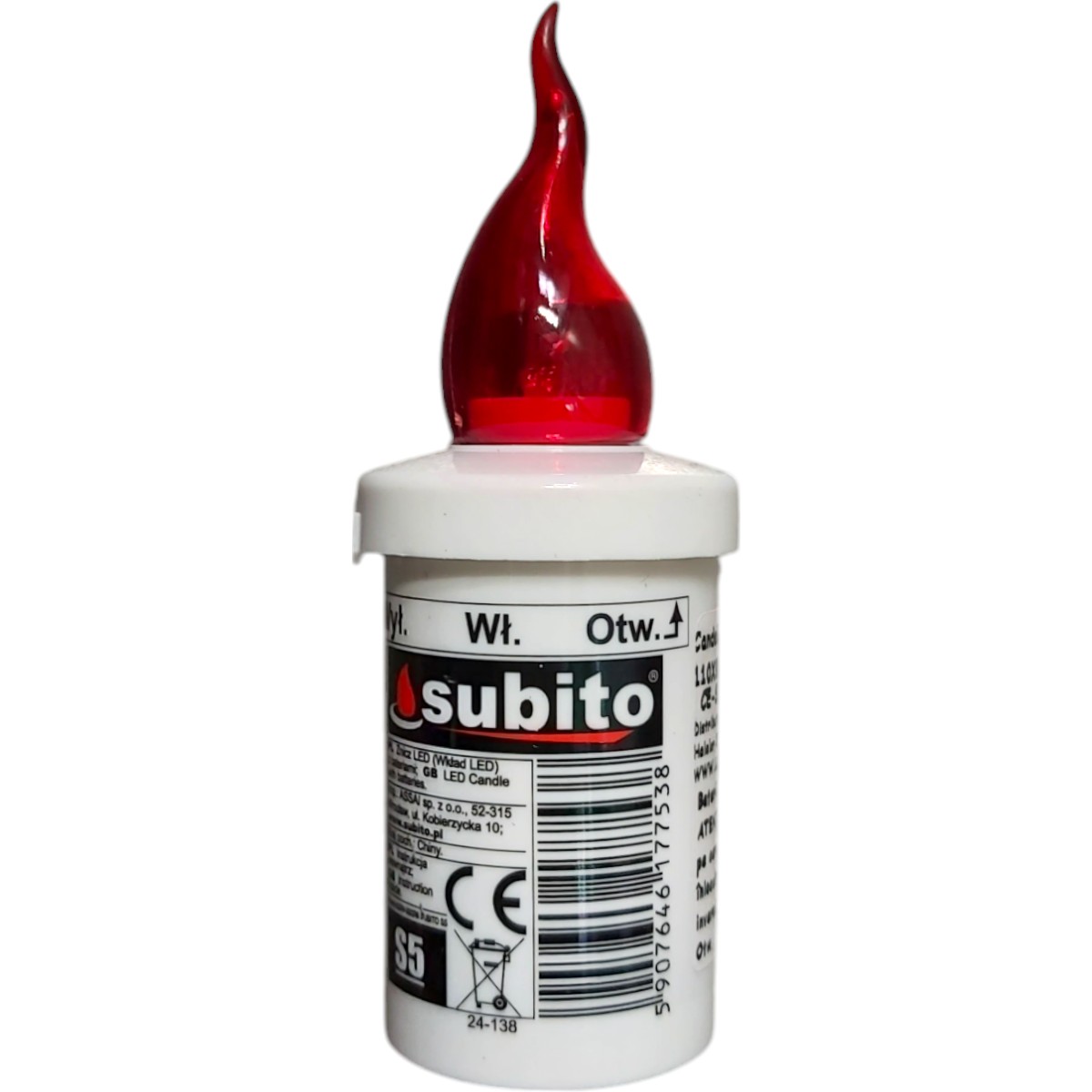 SUBITO CANDELA ELECTRONICA NEAGRA110X35MM S5-50-R