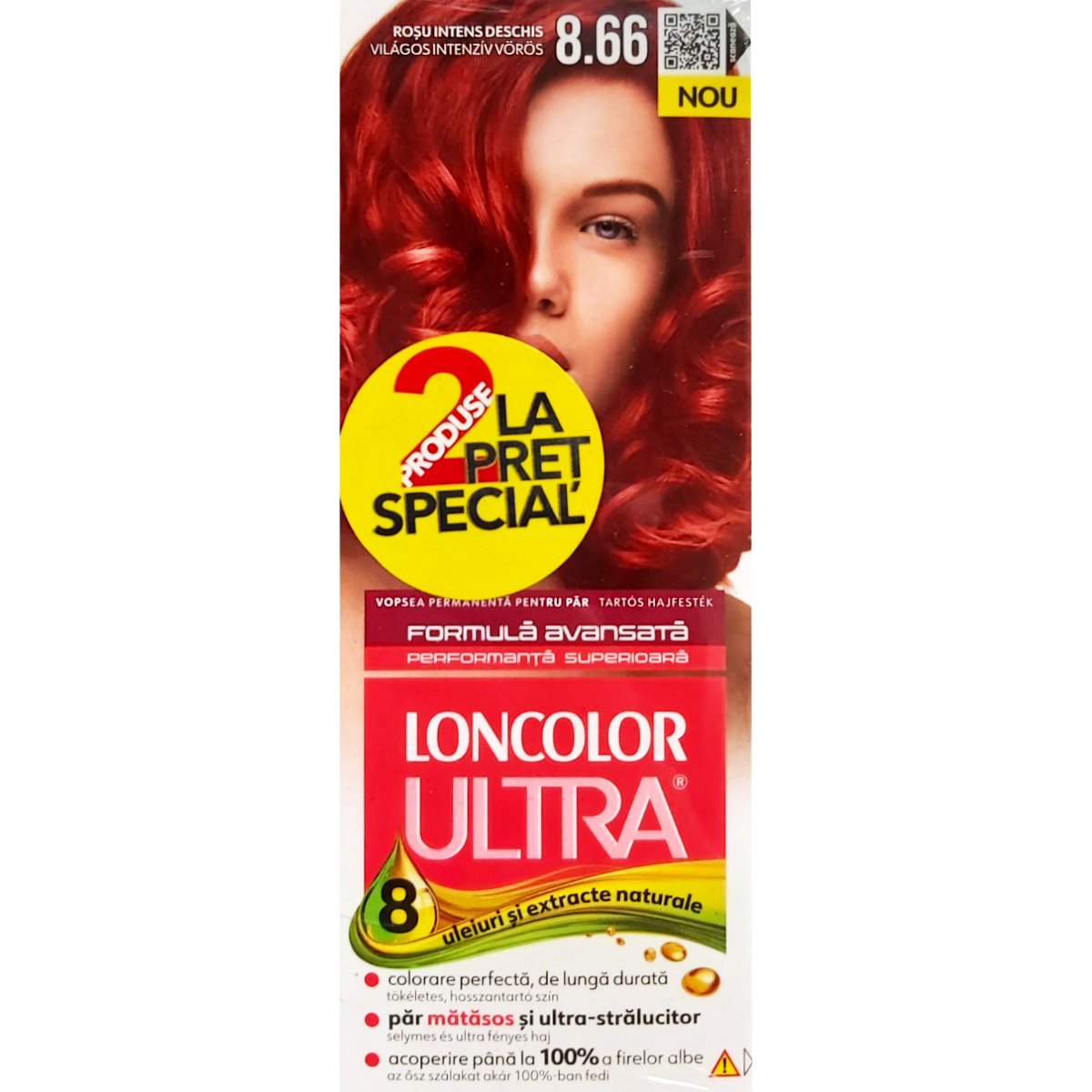 LONCOLOR ULTRA X2 VOPSEA DE PAR 8.66 ROSU INTENS DESCHIS