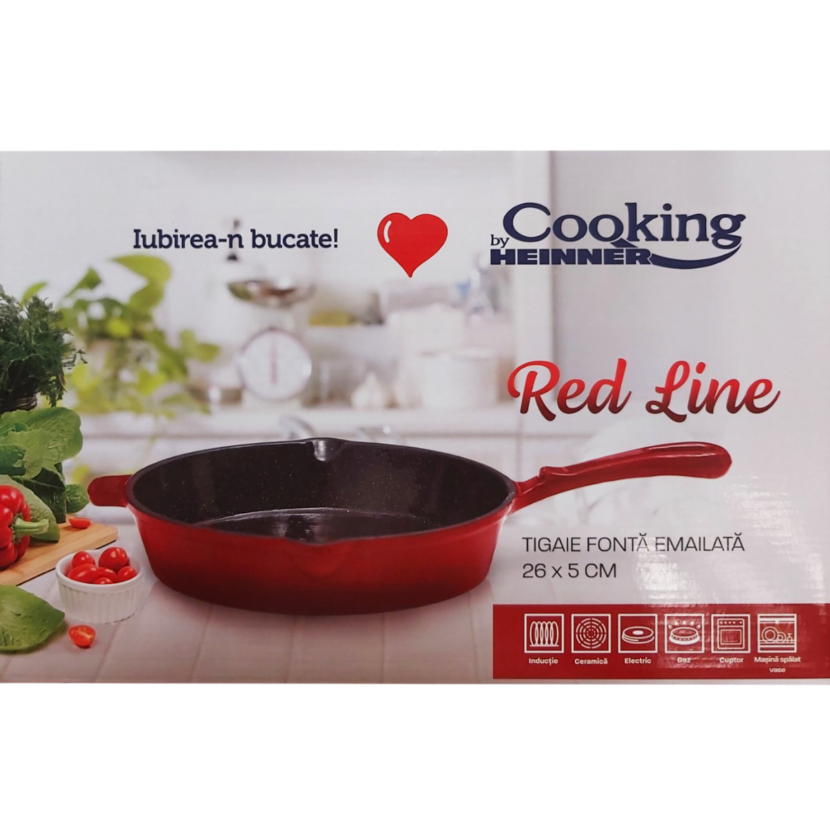 COOKING BY HEINNER RED LINE TIGAIE FONTA EMAILATA 26X5CM HR-KN-T26