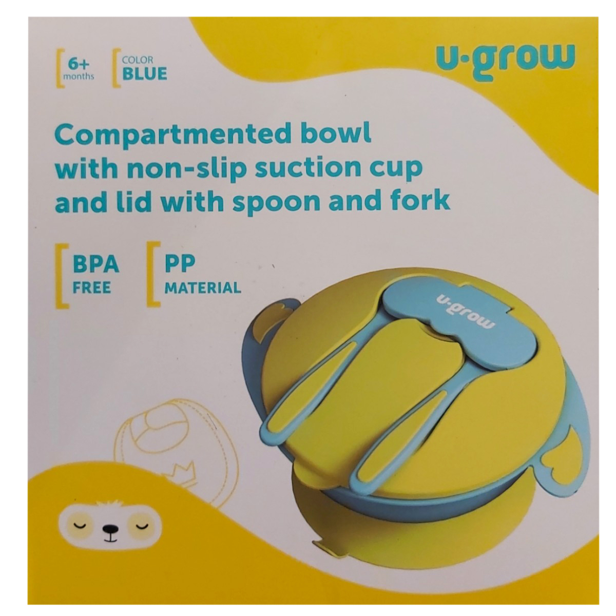 U-GROW BOL COMPARTIMENTAT CU VENTUZA+CAPAC CU LINGURITA SI FURCULITA BLUE A-1104BL