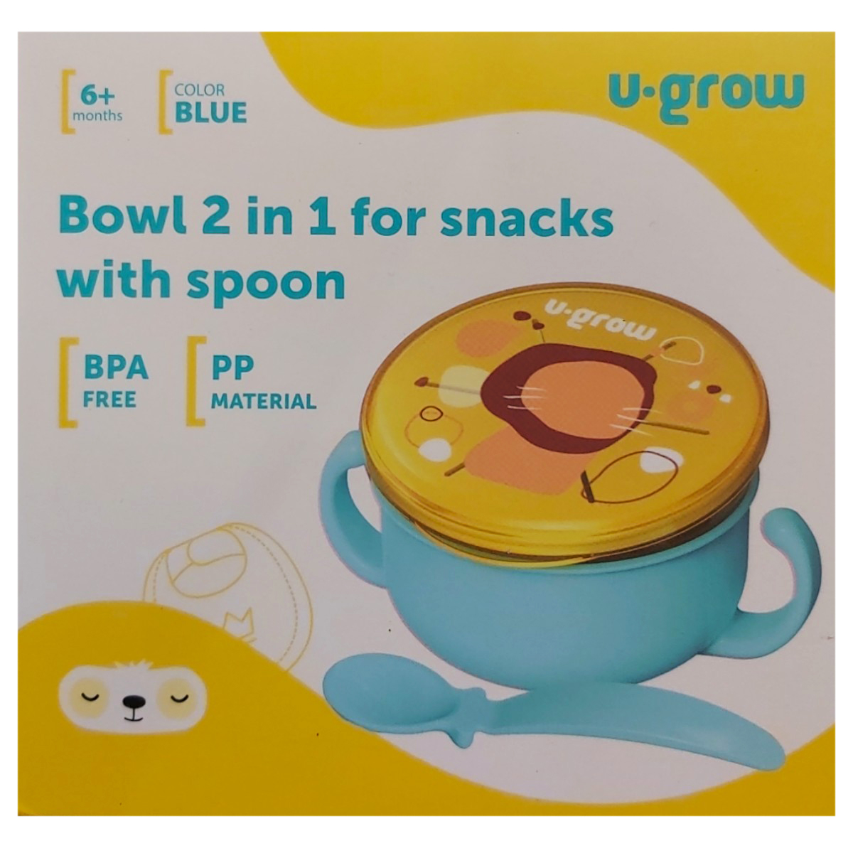 U-GROW BOL 2IN1 PENTRU SNACKURI+LINGURITA BLUE A-2504BL