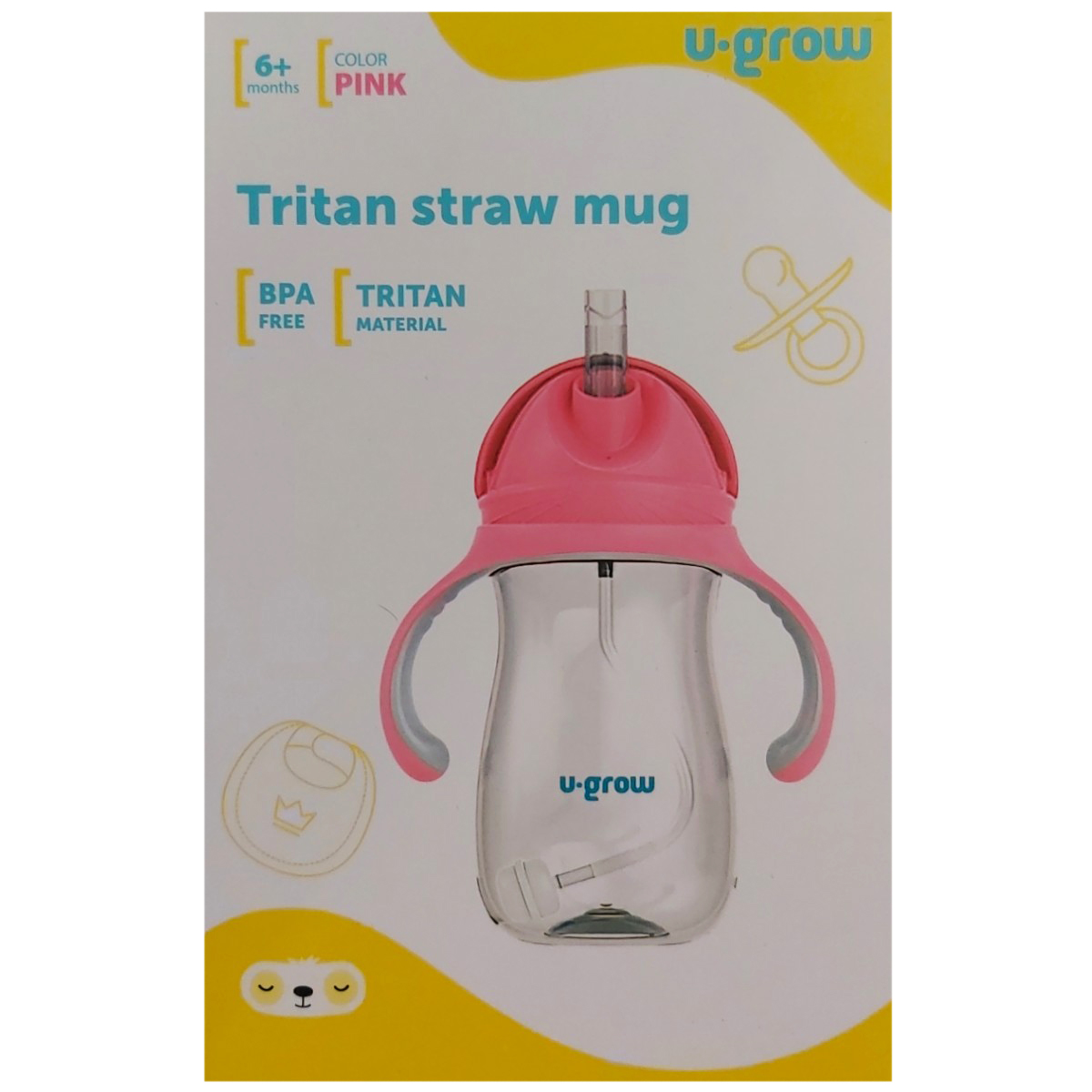 U-GROW TRITAN CANA CU PAI ROZ 300ML UG-895PK