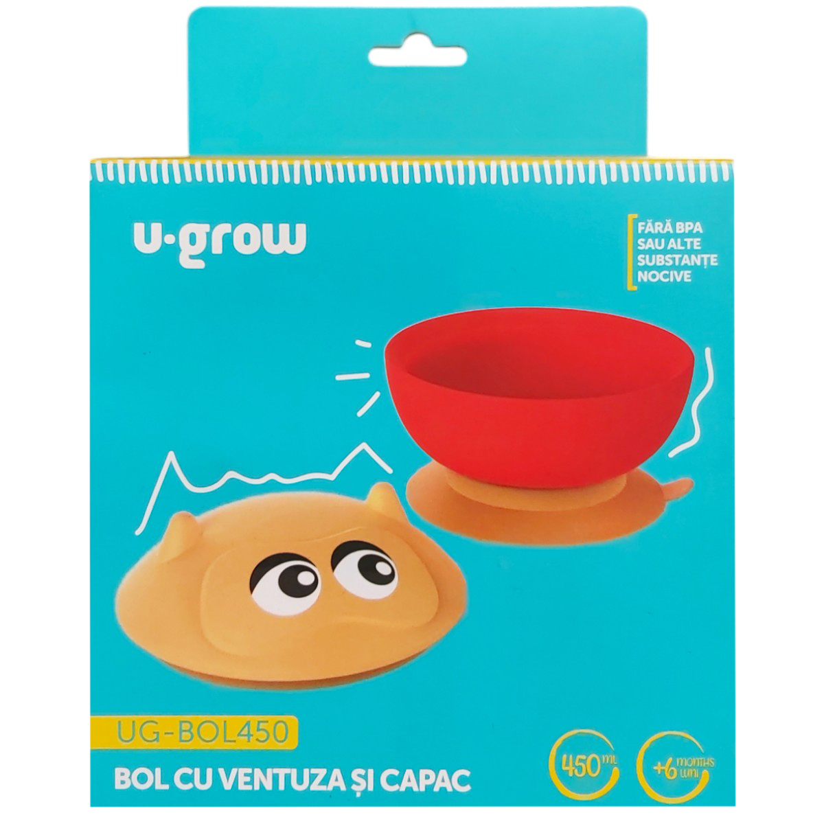 U-GROW BOL CU VENTUZA+CAPAC 450ML UG-BOL450