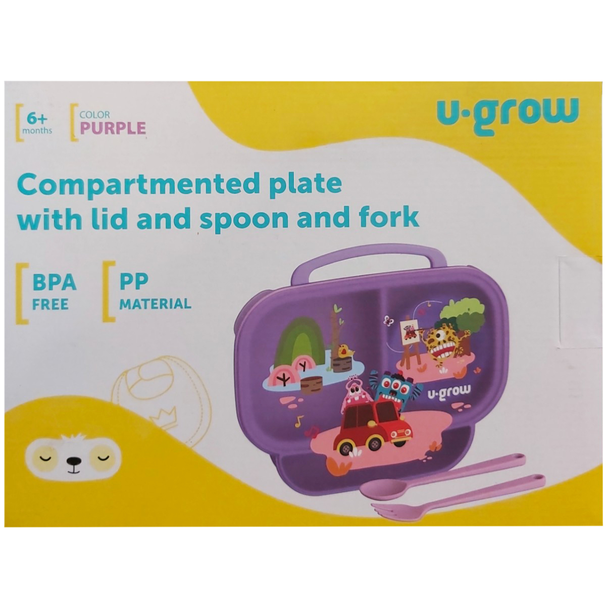 U-GROW FARFURIE COMPARTIMENTATA CU CAPAC+LINGURITA SI FURCULITA MOV A-1420PP