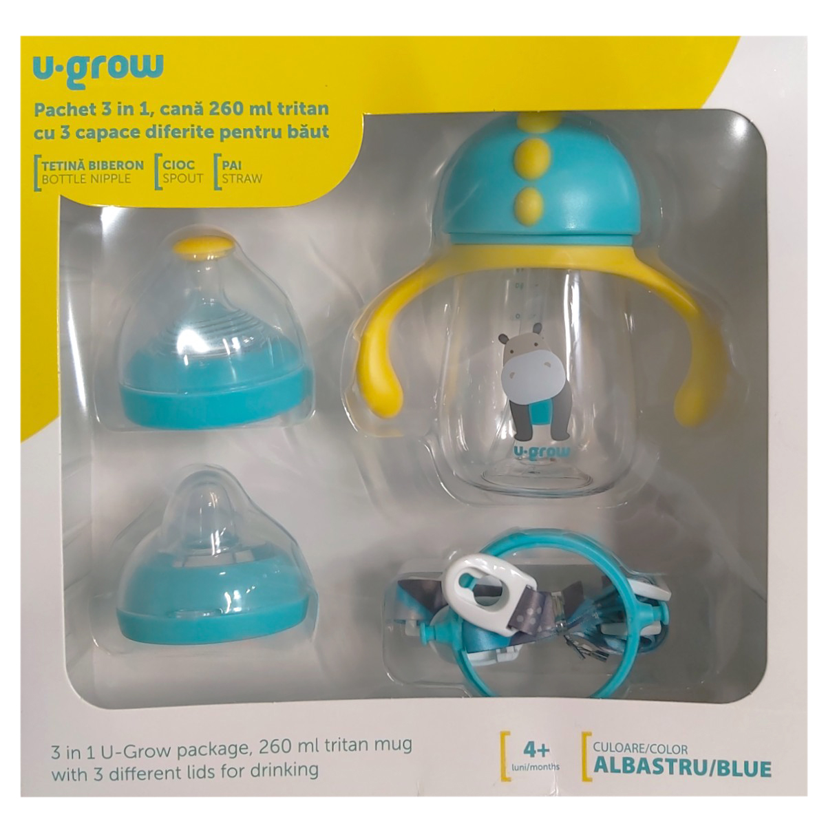 U-GROW TRITAN 3IN1 CANA 260ML+3 CAPACE BLUE UG-3IN1-BL
