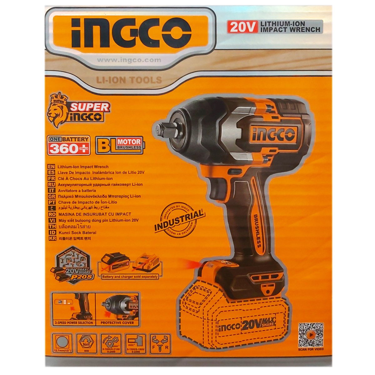 INGCO BORMASINA FILETANTA 20V 1/2 CIWLI20851