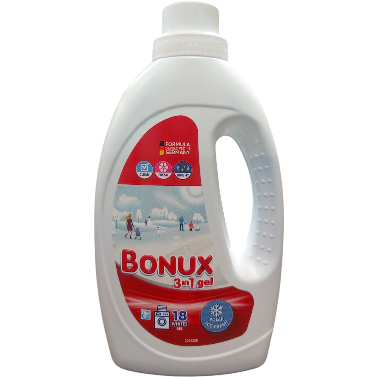 BONUX 2IN1 DETERGENT LICHID 900ML POLAR WHITE ICE FRESH