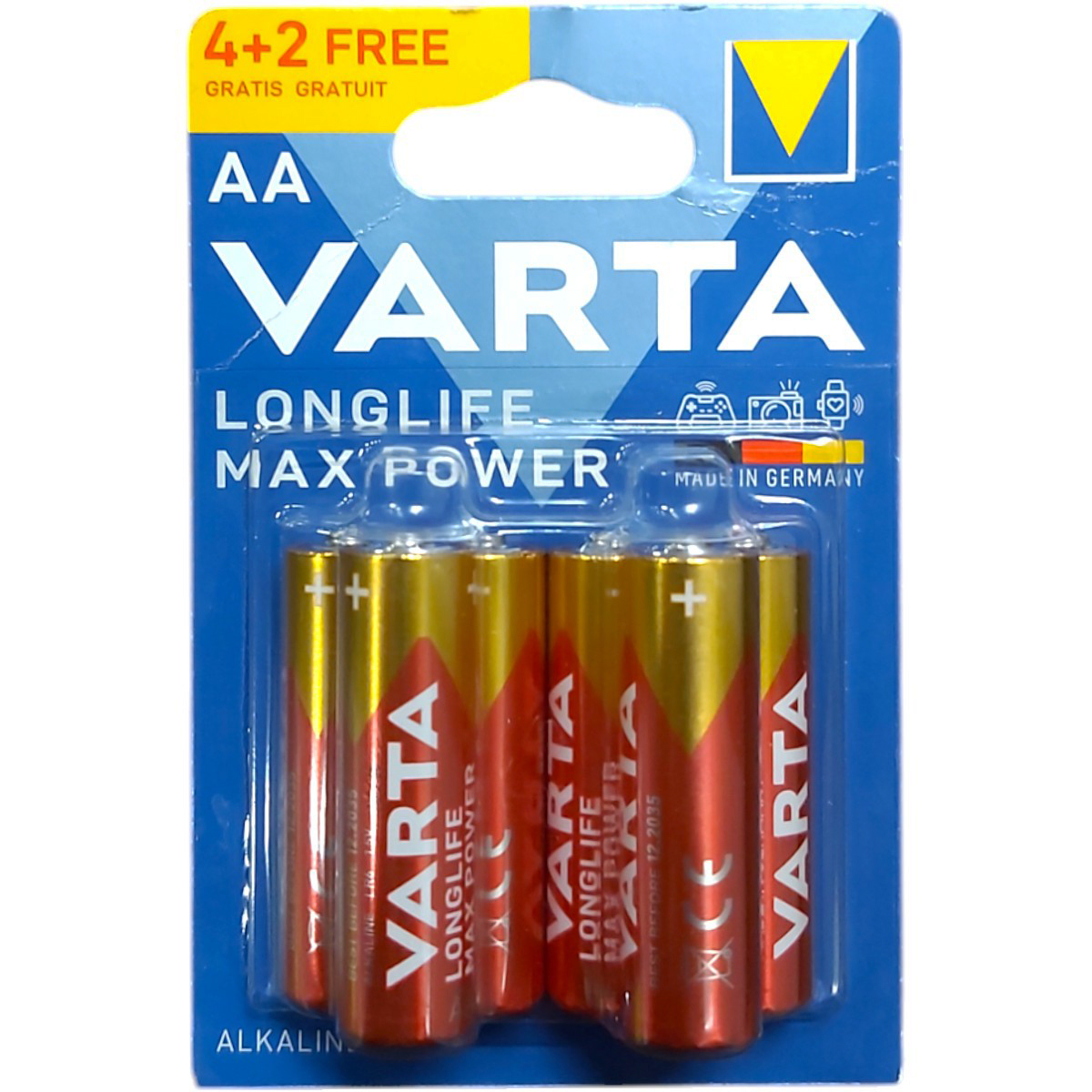 VARTA LONGLIFE POWER MAX BATERII ALK R6 AA 6BUC/BLISTER