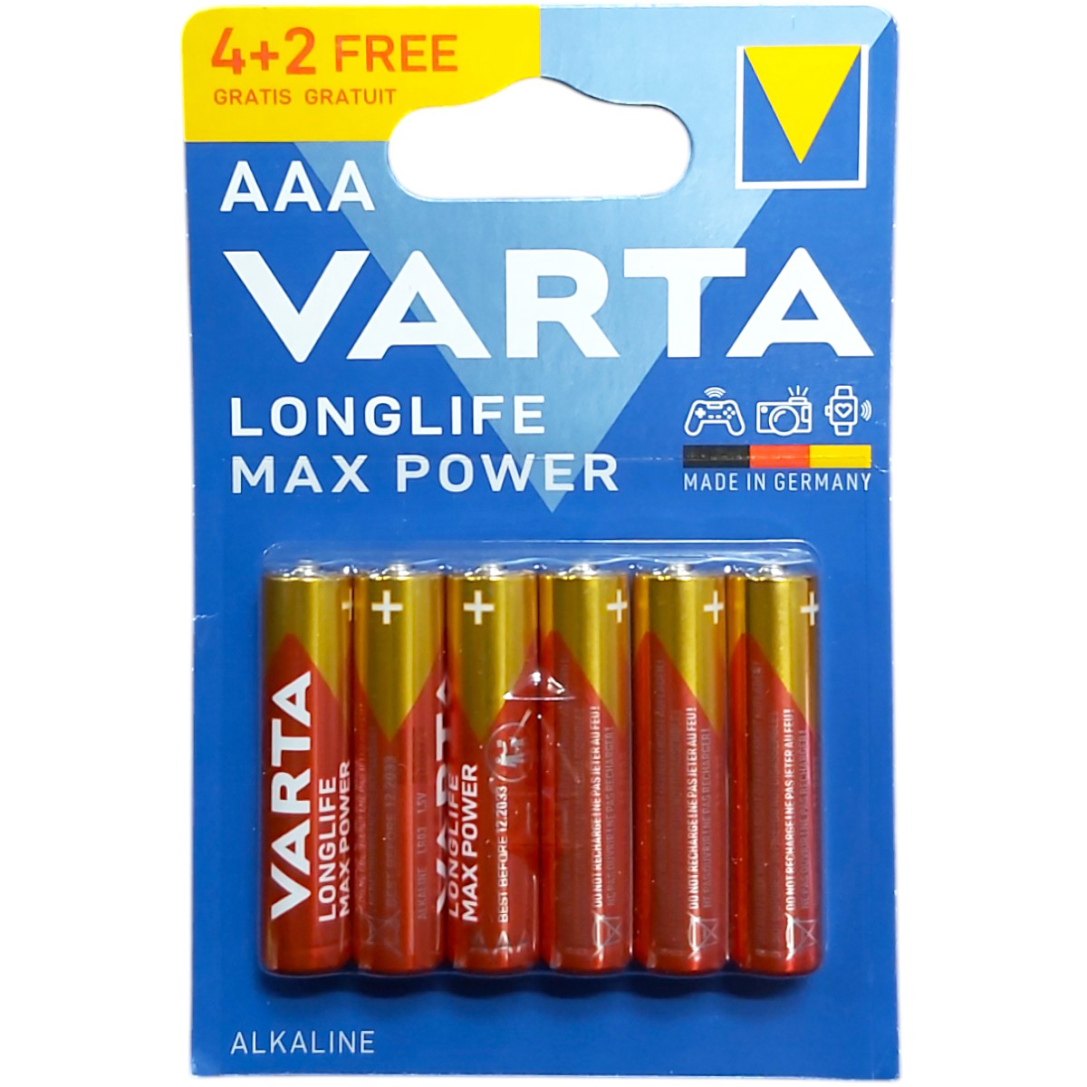 VARTA LONGLIFE POWER MAX BATERII ALK AAA R3 6BUC/BLISTER