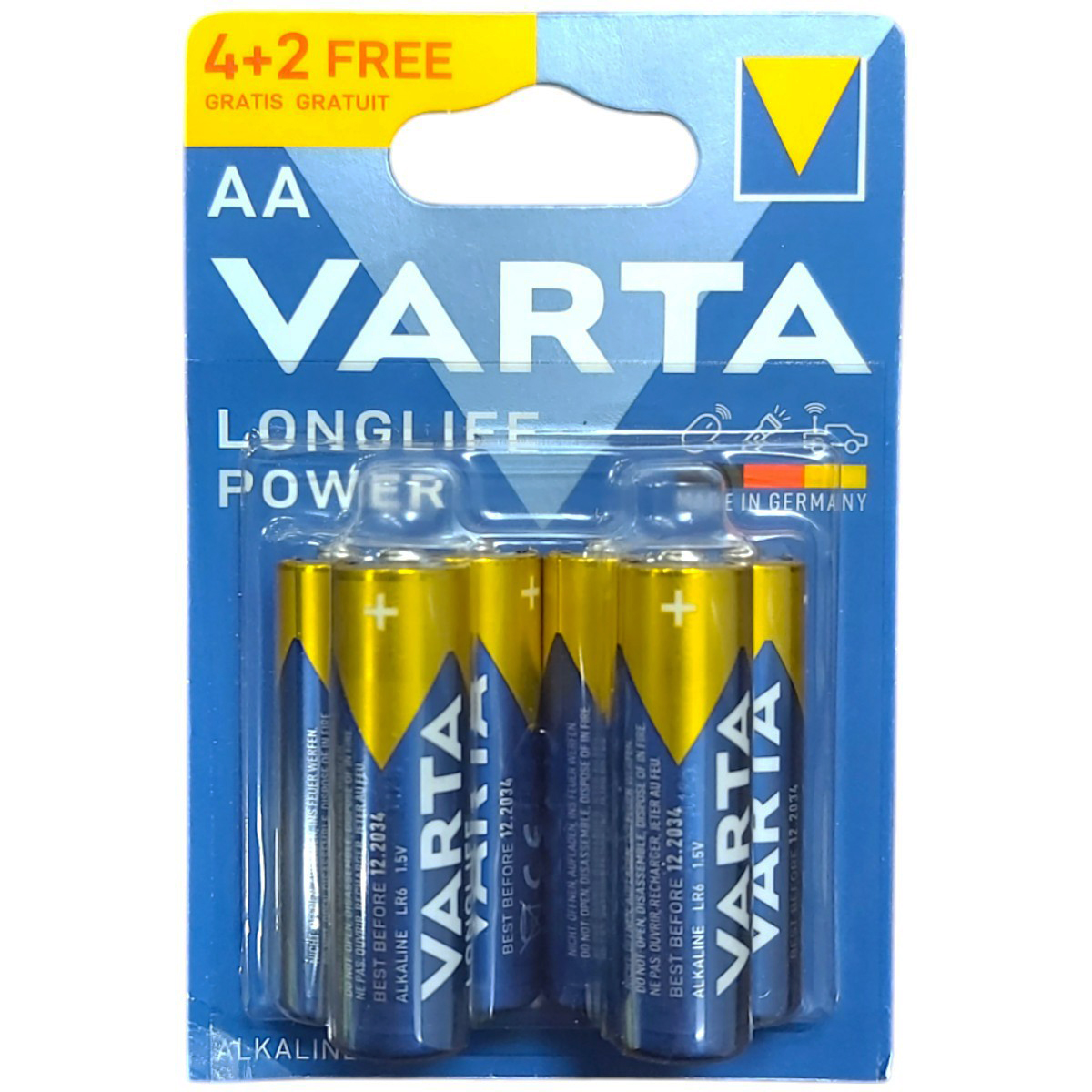 VARTA LONGLIFE POWER BATERII ALK R6 AA 6BUC/BLISTER