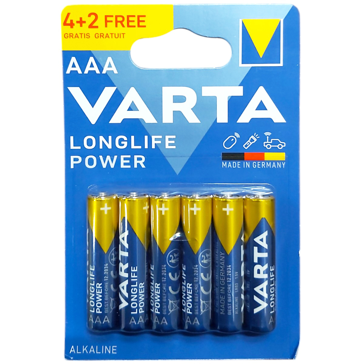 VARTA LONGLIFE POWER BATERII ALK AAA R3 6BUC/BLISTER