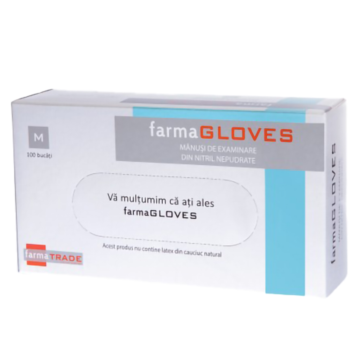 FARMA MANUSI NITRIL NEPUDRATE ALBASTRU M 100BUC