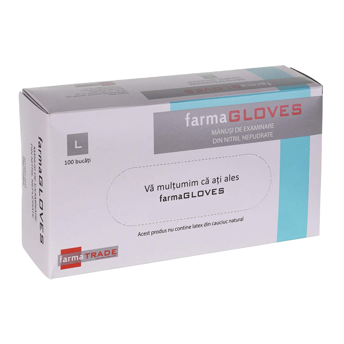 FARMA MANUSI NITRIL NEPUDRATE ALBASTRU L 100BUC