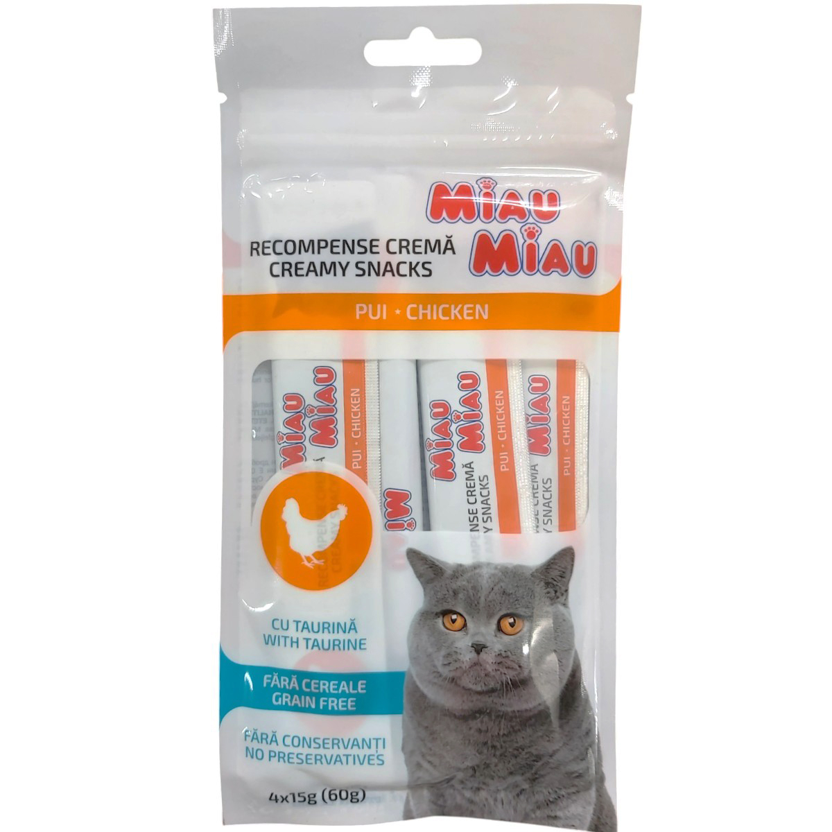 MIAU-MIAU CREAMY SNACKS PUI 4X15G
