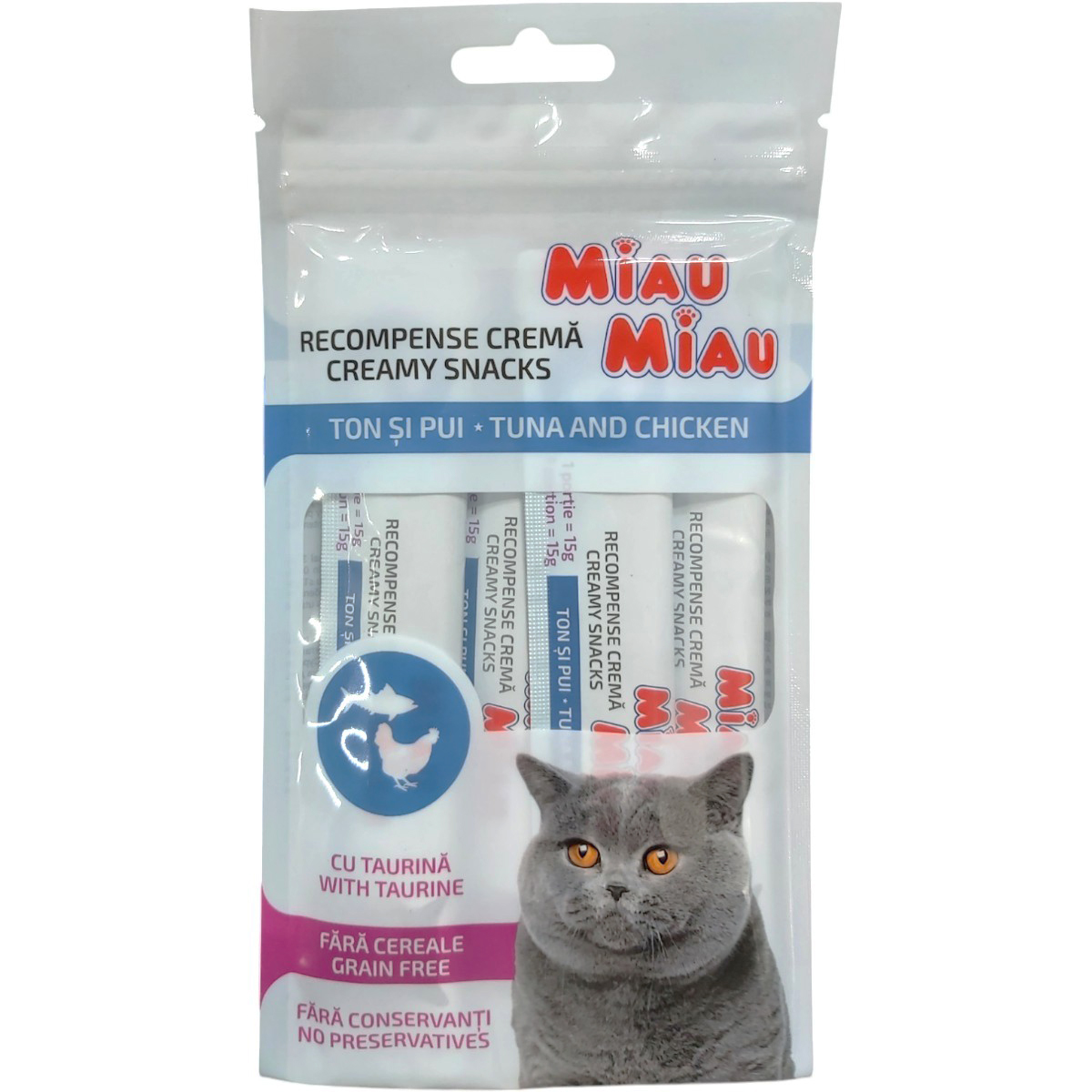 MIAU-MIAU CREAMY SNACKS TON&PUI 4X15G