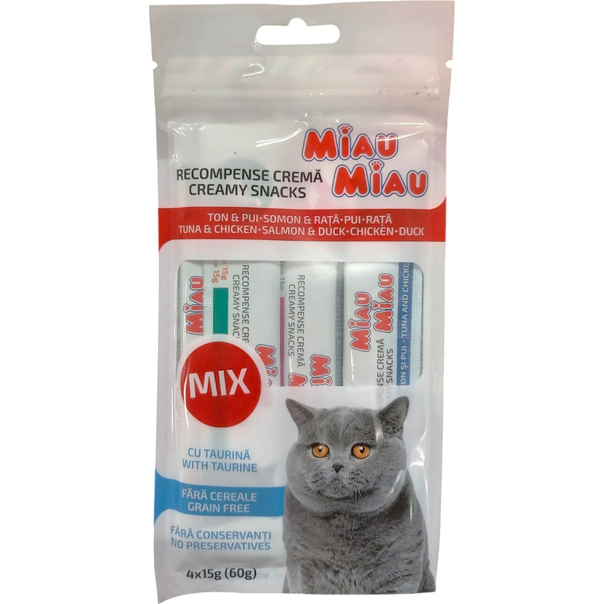 MIAU-MIAU CREAMY SNACKS MIX 4X15G