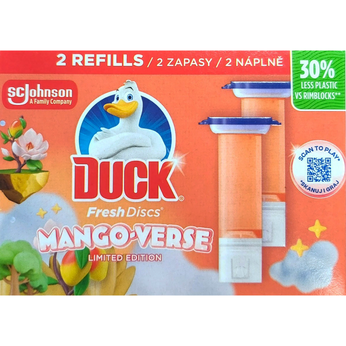 DUCK FRESH ODORIZANT WC 12 DISCS TWIN REZERVA MANGO VERSE 2X36ML