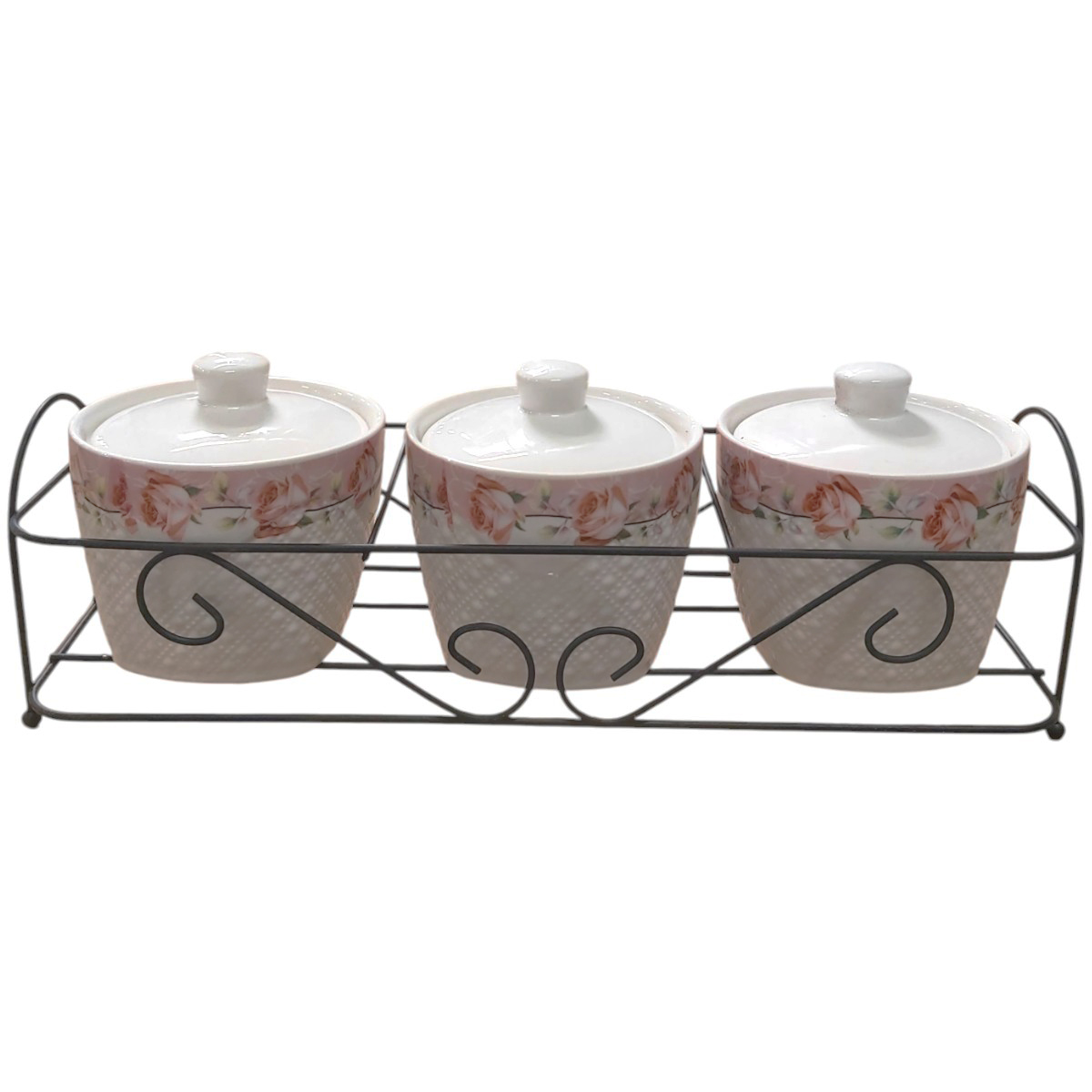 SET CONDIMENTE CU SUPORT METALIC 3PCS