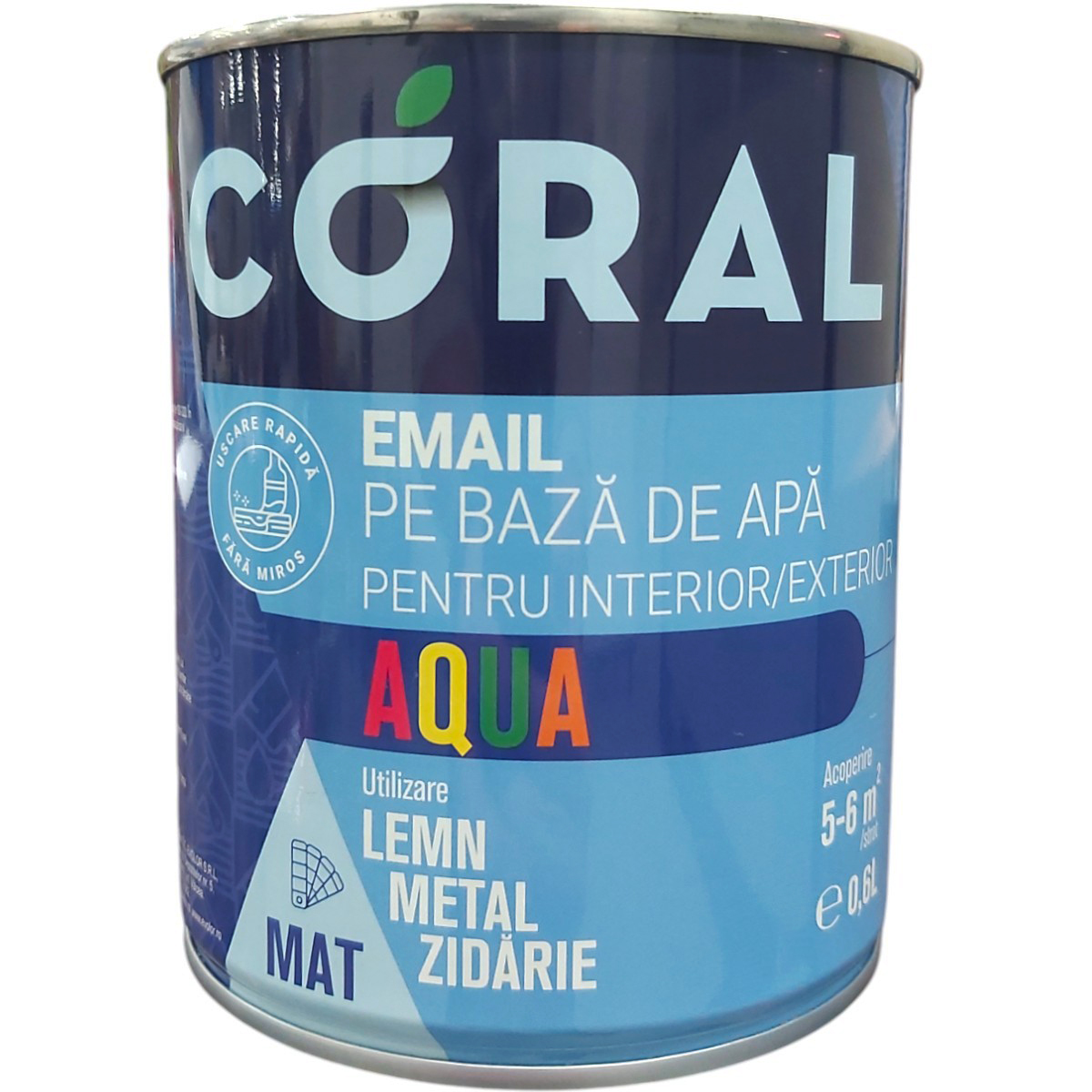 CORAL AQUA EMAIL PE BAZA DE APA GRI ANTRACIT 0.6L