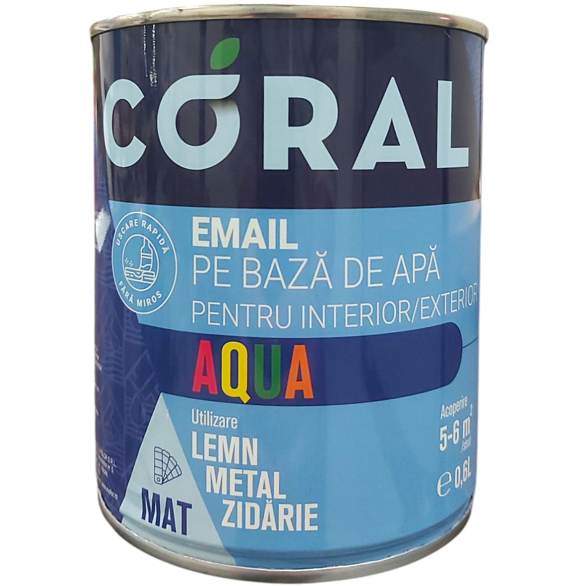CORAL AQUA EMAIL PE BAZA DE APA SILVER GREY 0.6L