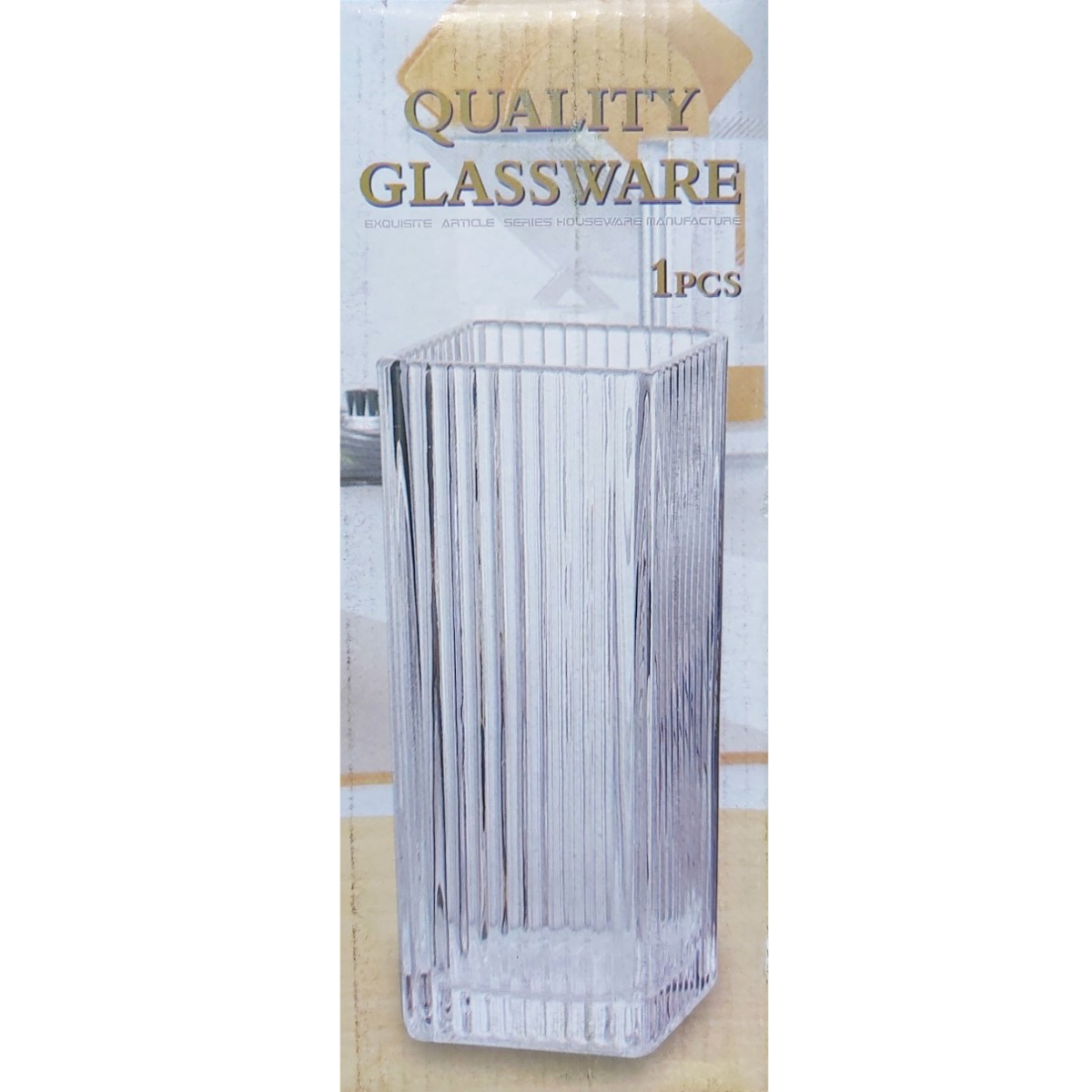 VAZA STICLA PATRATA 20CM LXL-820