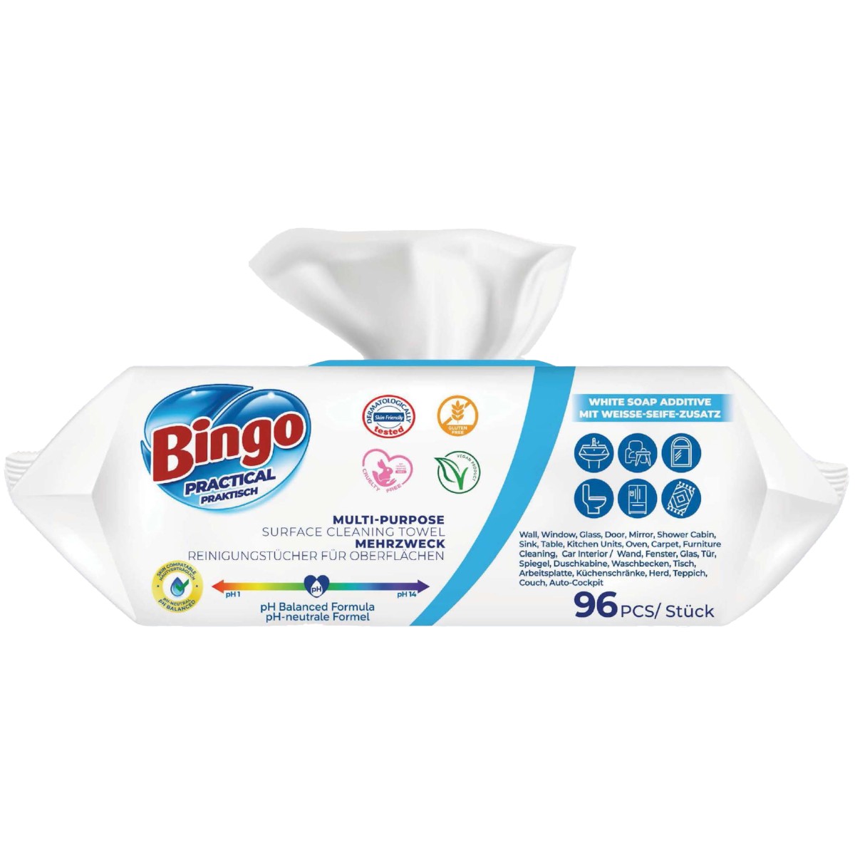 BINGO SERVETELE UMEDE MULTISUPRAFETE SAPUN DE MARSILIA 96BUC