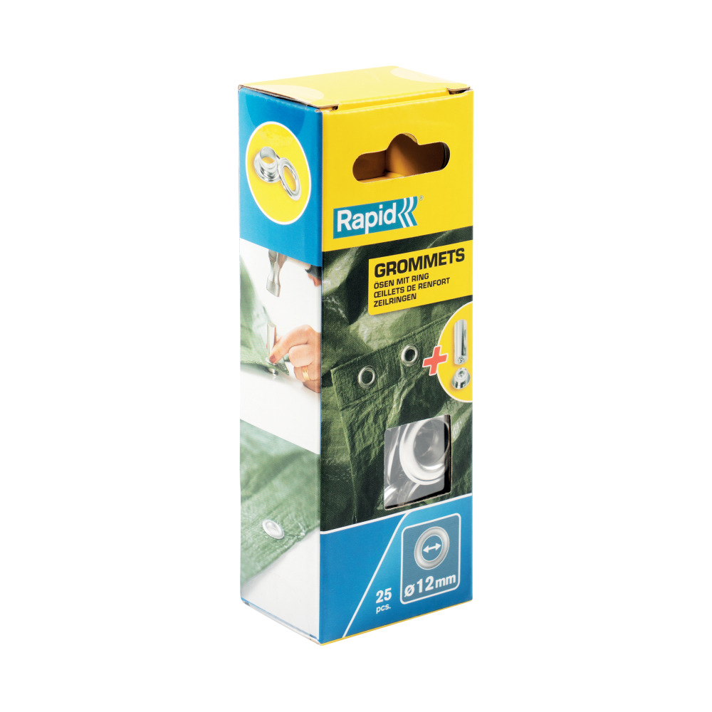 Rapid 5000413, set 25 ocheti din otel cromat, inclusiv sistem de fixare, 12x23mm