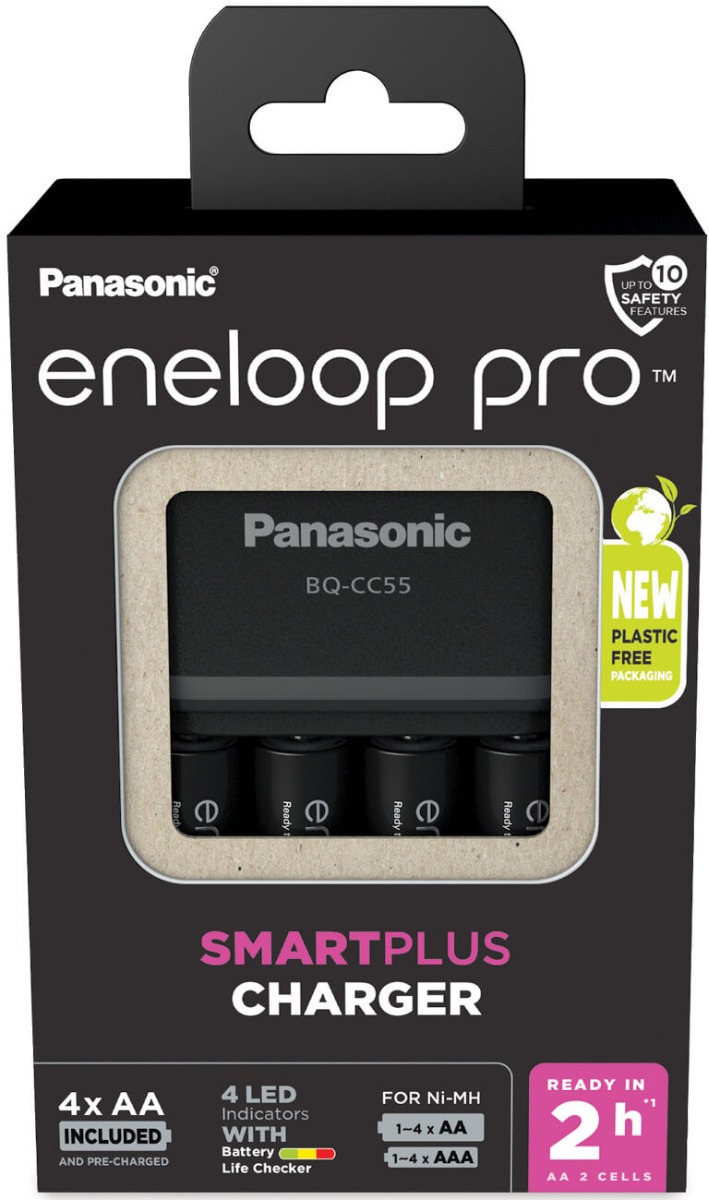 Incarcator Eneloop Pro, include 4 x AA R6 2500mAh ECO, K-KJ55HCD40E, Panasonic