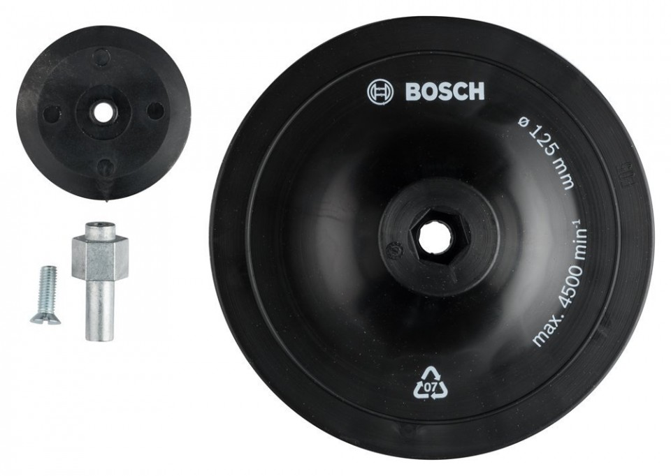 Bosch Disc (taler) suport pentru foi abrazive cu tija de fixare 8 mm, ؠ125 mm pentru GBM