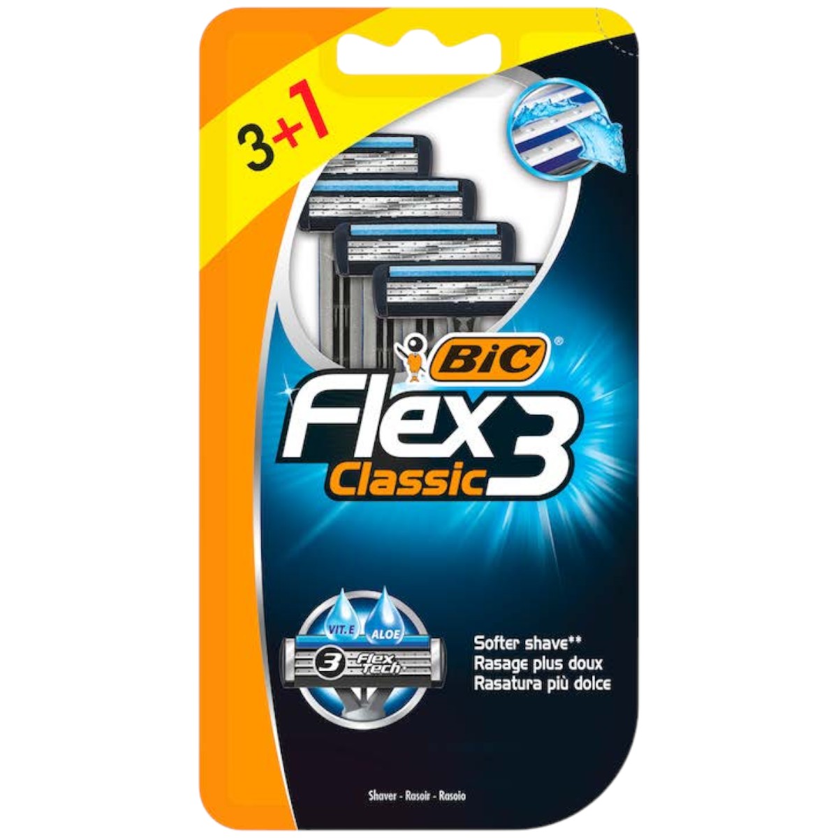 BIC FLEX3 CLASSIC APARAT RAS BARBATI 3LAME 3+1BUC