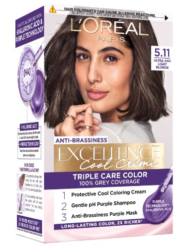 LOREAL EXCELLENCE VOPSEA DE PAR 5.11 ULTRA ASH LIGHT BROWN