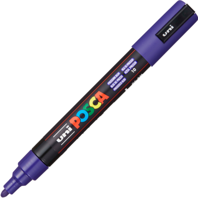 Marker UNI PC-5M 1. 8-2. 5 mm albastru de Prusia Posca M1408