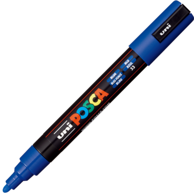 Marker UNI PC-5M 1. 8-2. 5 mm albastru Posca M173