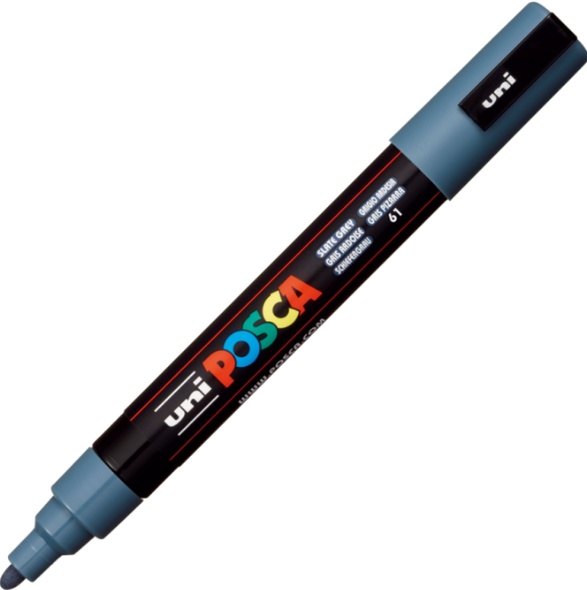 Marker UNI PC-5M 1. 8-2. 5 mm gri albastrui Posca M634