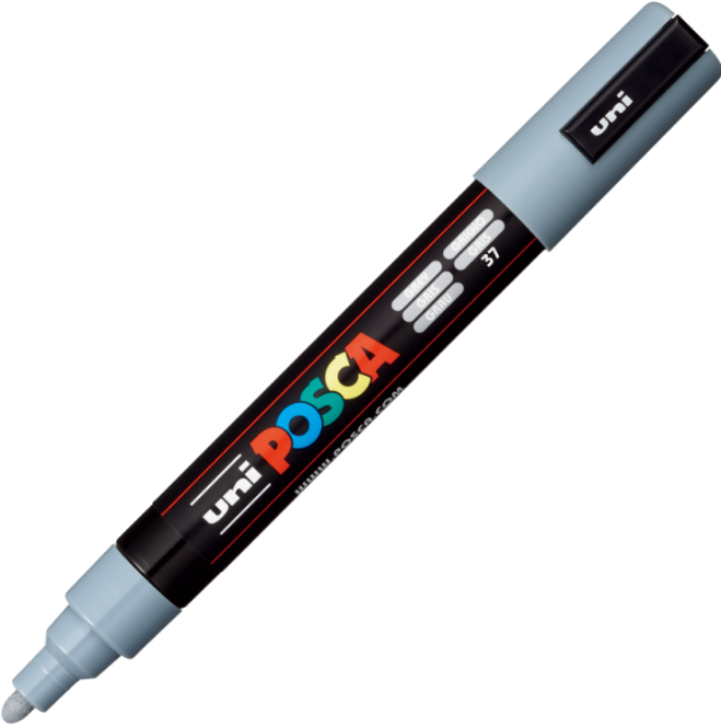 Marker UNI PC-5M 1. 8-2. 5 mm gri Posca M865