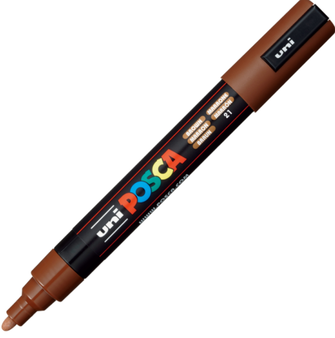 Marker UNI PC-5M 1. 8-2. 5 mm maro Posca M329