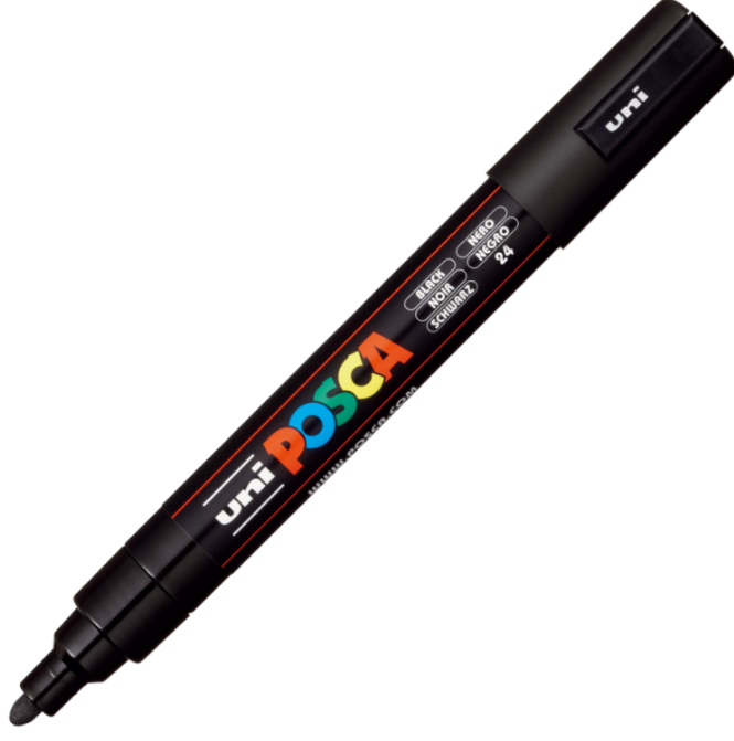 Marker UNI PC-5M 1. 8-2. 5 mm negru Posca M172