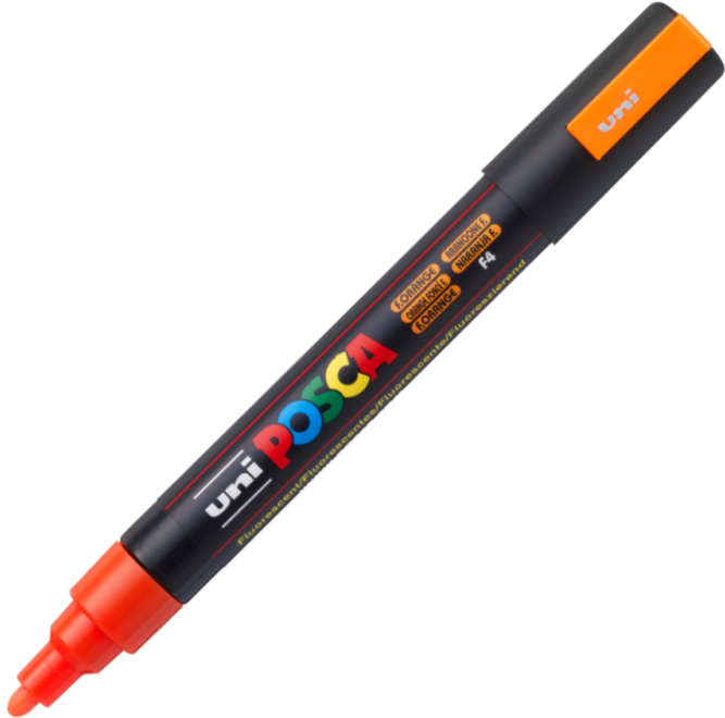 Marker UNI PC-5M 1. 8-2. 5 mm portocaliu inchis Posca M444