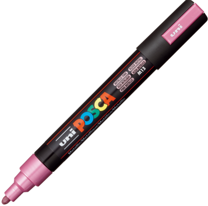 Marker UNI PC-5M 1. 8-2. 5 mm roz metalizat Posca