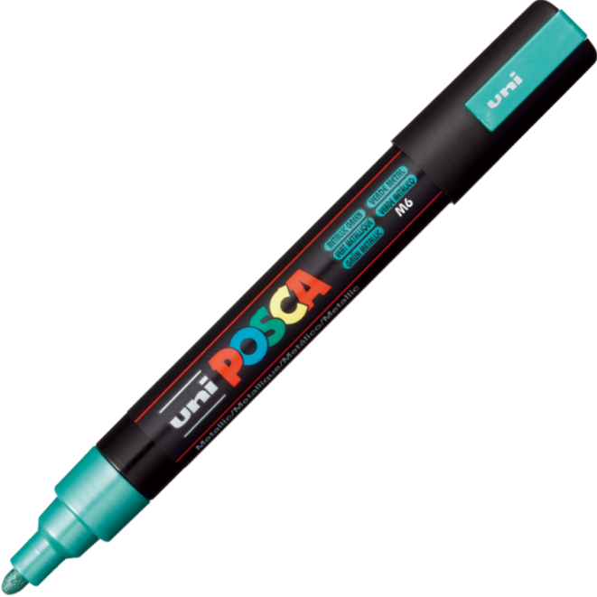 Marker UNI PC-5M 1. 8-2. 5 mm verde metalizat Posca