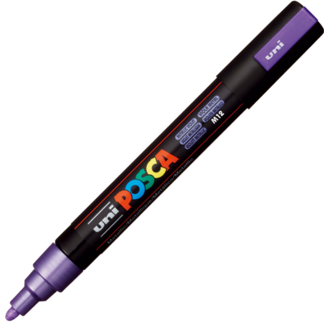 Marker UNI PC-5M 1. 8-2. 5 mm violet metalizat Posca (M642)