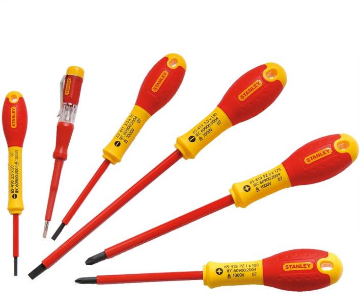 Stanley 0-65-443 Set 5 surubelnite drepte FATMAX izolate + tester de tensiune