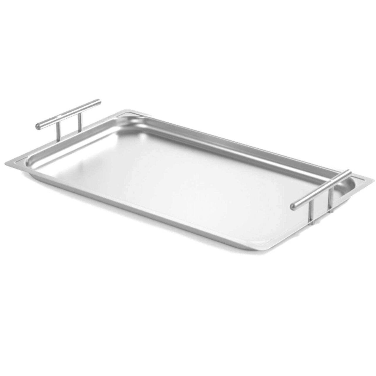 Tava de servire Hendi, GN 1/1,cu manere, din inox, 530x325x(H)70mm